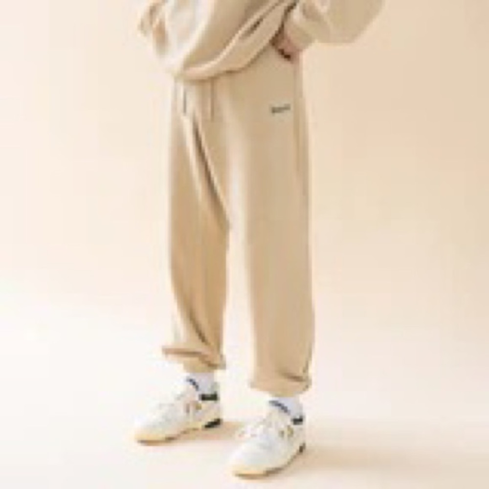 Bound tan reverse fleece joggers